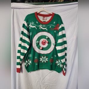 Festive Green and Red Crewneck Sweater